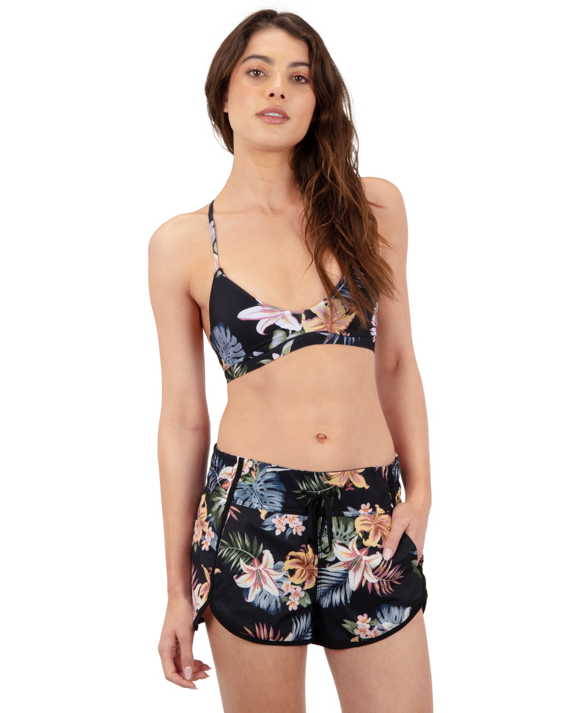Hurley Women's Lily Lux Aquas Printed High Rise Boardshort