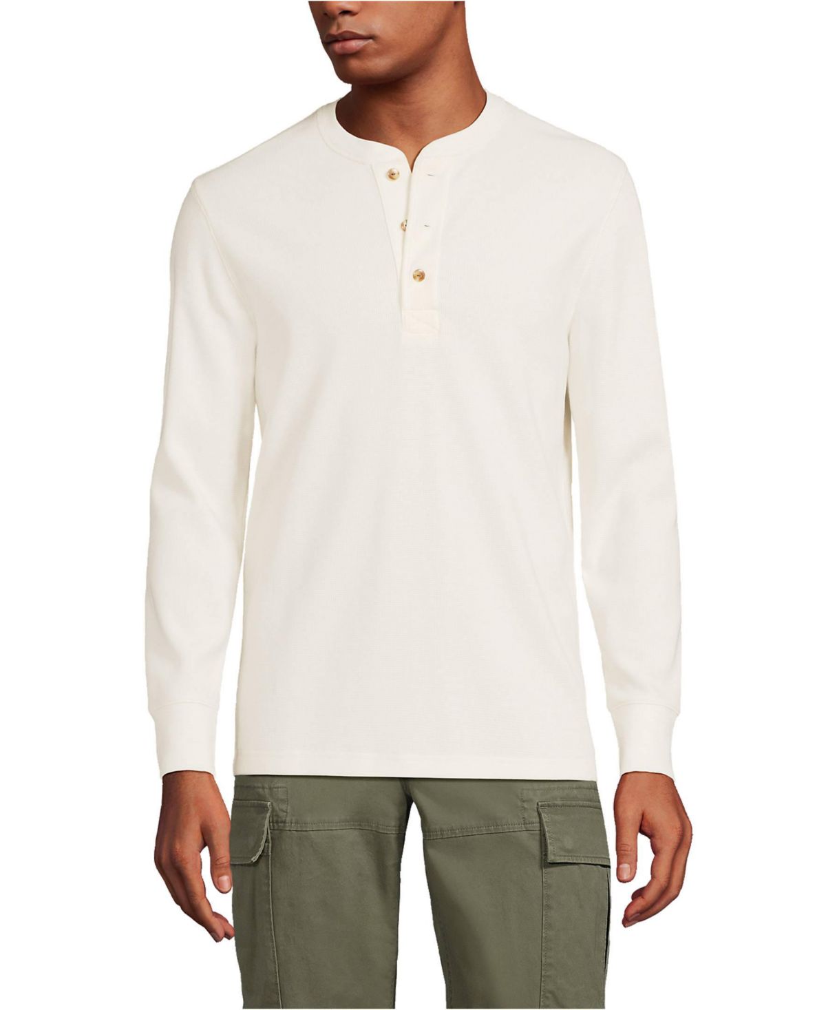 Термальные вафли Henley с длинным рукавом Big & Tall