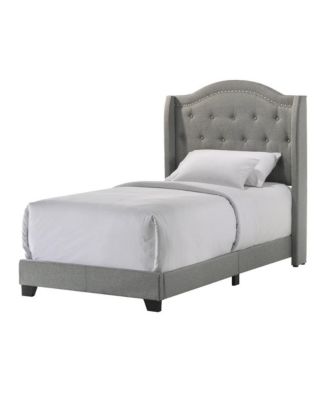 Rhyan Twin UPH Bed in Rhyan Smoke Fabric