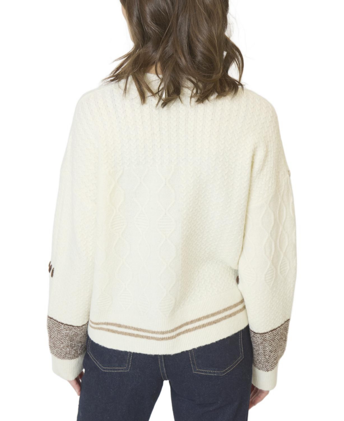 Central Park West Women's Patchwork Cropped Sweater