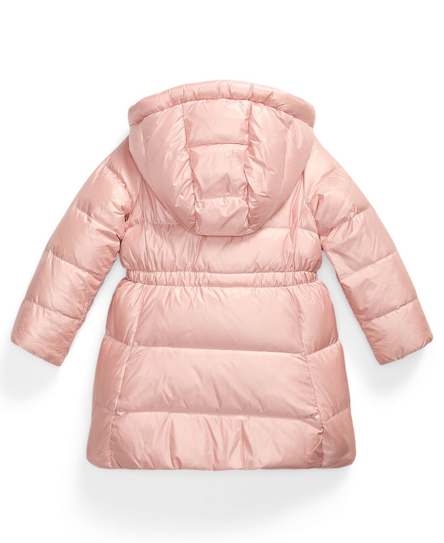 Куртка Polo Ralph Lauren Metallic Full-Zip Hooded Long для девочек, цвет: Розовый металлик — фото 4