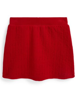 Girls' 7-16 Quilted Cable-Motif Skirt