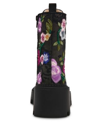 Women's Polli Embroidered Mesh Combat Boots