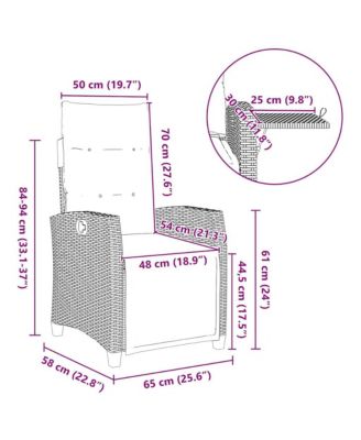 Reclining Patio Chair Foldable Reclining Garden Chair Rectangular