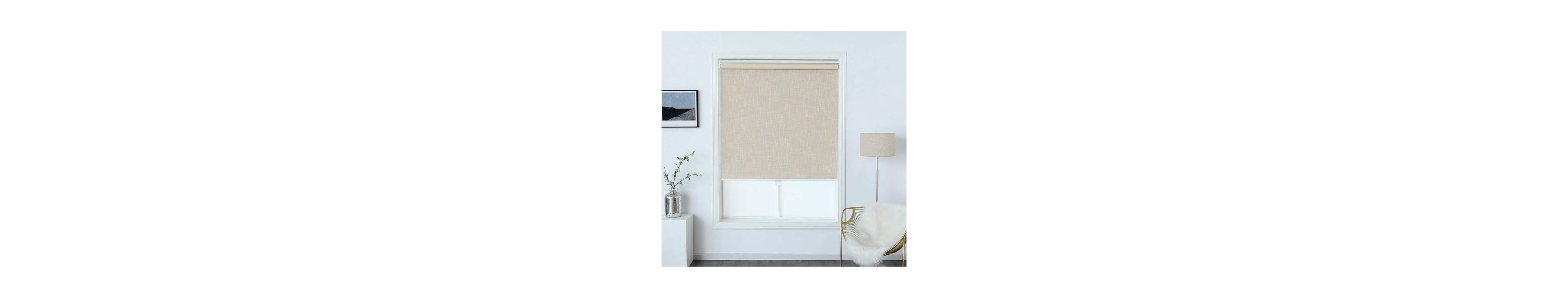 Shadisfy Roller Window Blinds & Shades, Cordless for Windows, 100% Blackout Home, 29" W X 64" H, Linen