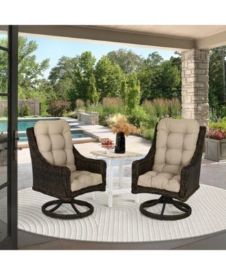 Outdoor Tufted Adirondack Chair Cushion Set of 2, High-Back with Ties, Waterproof & Fade-Resistant