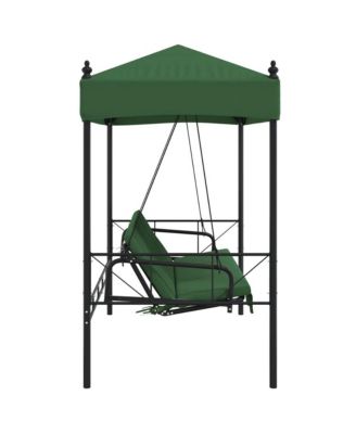 Garden Swing Bench Green Powder-Coated Steel Large