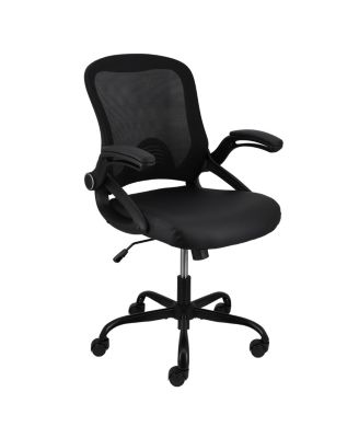 Mid Back Adjustable Mesh and Fabric Office Chair in Black