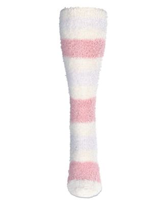 Women's Multi-Stripe Teddy Bear Plush Knee High Socks