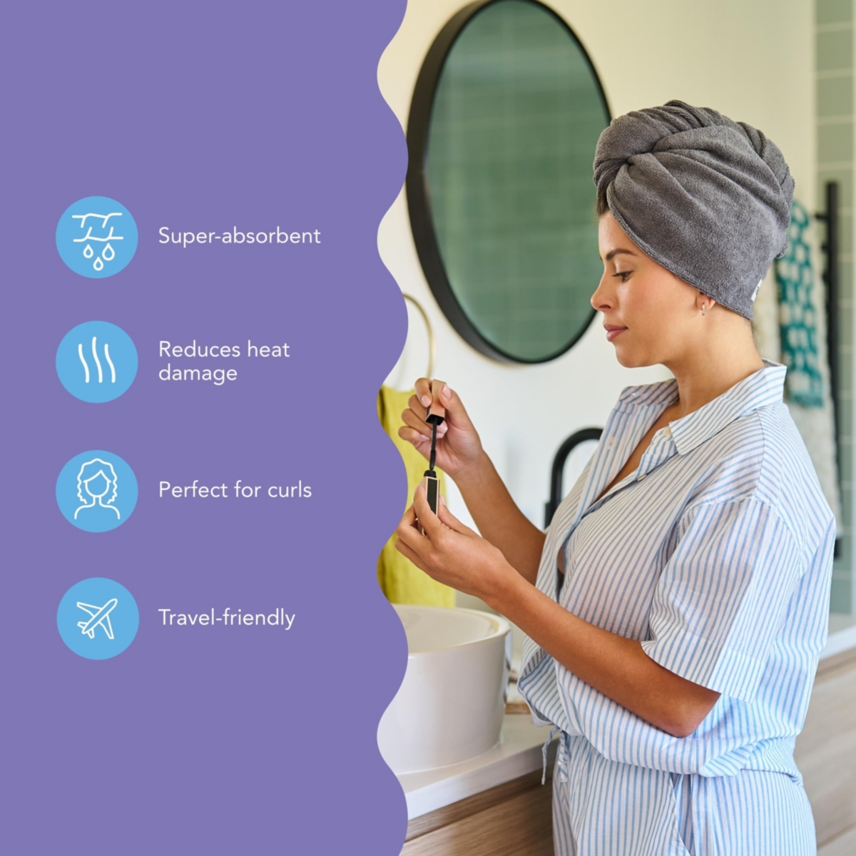 Turbie Twist Microfiber 2 Pack (Evening Blue, Dark Shadow)