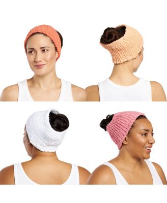 4-Pack Cotton Headbands – Extra-Wide, Comfy, All Hair Types, Peach Blush