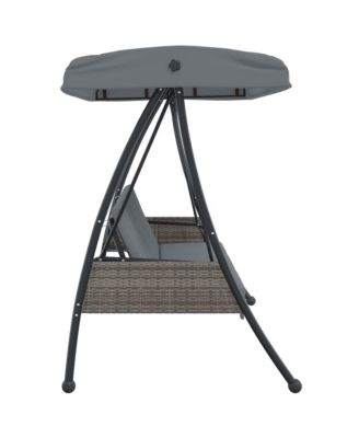 Garden Swing Bench Dark grey Powder-coated steel Large