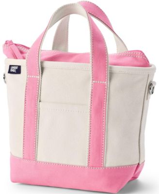 Small 3 Pocket Zip Top Canvas Tote Bag