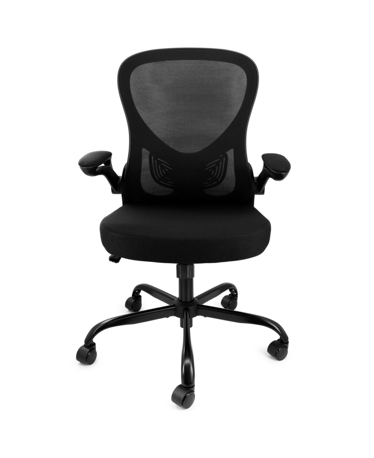 Elama Mid Back Adjustable Mesh and Fabric Office Chair in Black