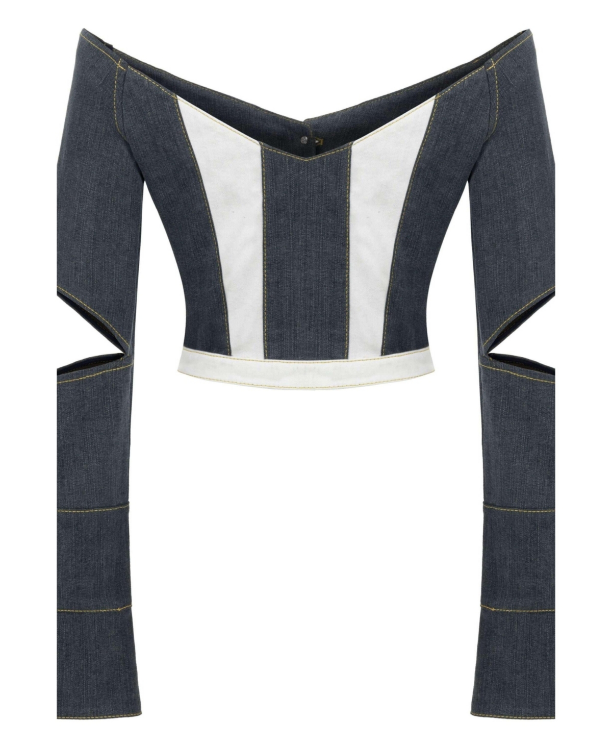 Jendue Women's Monte Off Shoulder Denim Jacket - Chic Cropped Jean