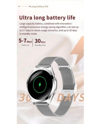 watch 1.27 HD large screen heart rate female physiological monitoring waterproof Bluetooth watch -Silver