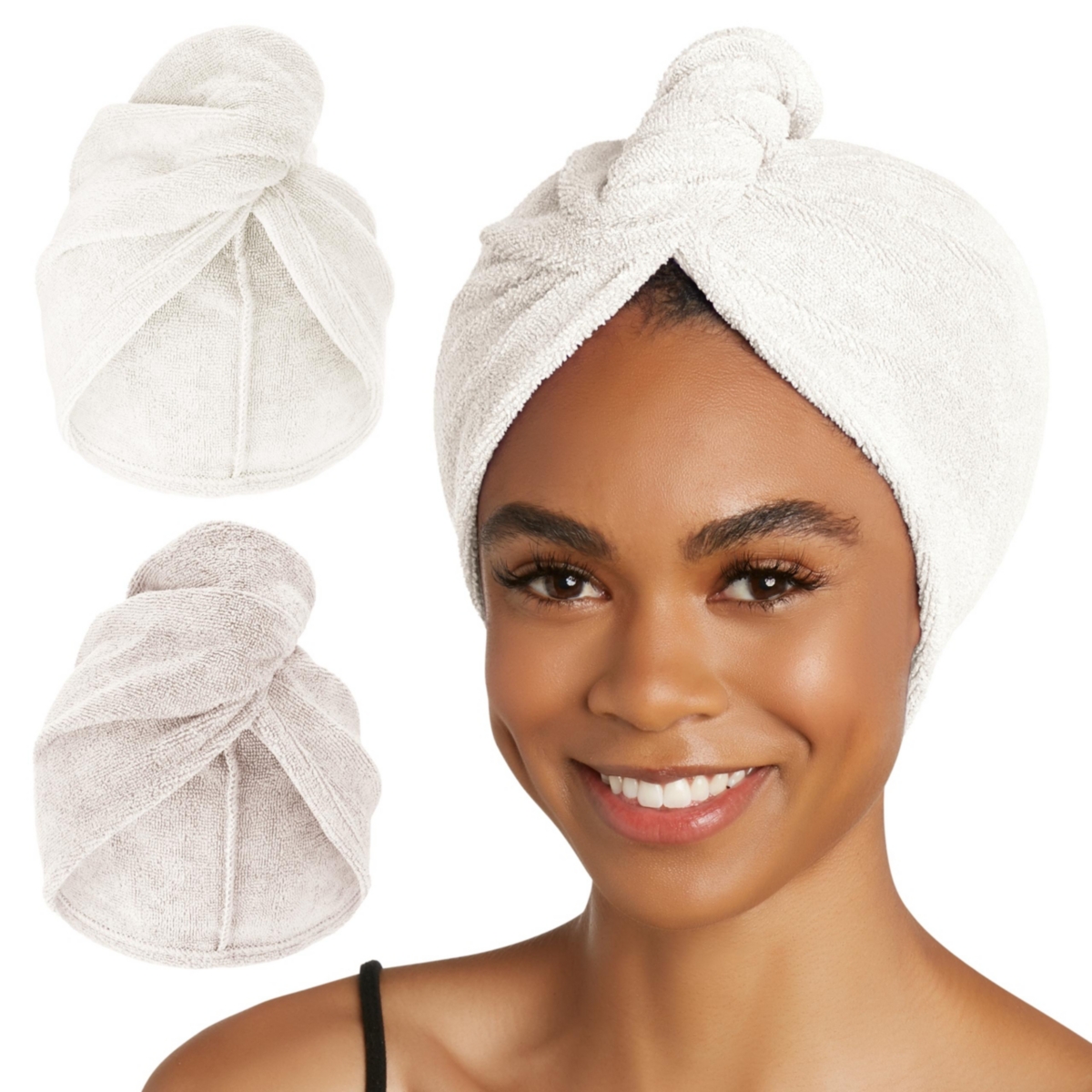 Turbie Twist Microfiber Turbie Twist 2 Pack (Antique White, Moonbeam)
