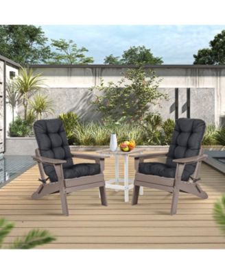 Outdoor Tufted Adirondack Chair Cushion Set of 2, High-Back with Ties, Waterproof & Fade-Resistant