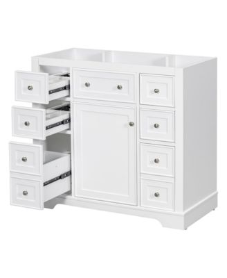36" Bathroom Vanity, Cabinet Base Only, One Cabinet and Six Drawers