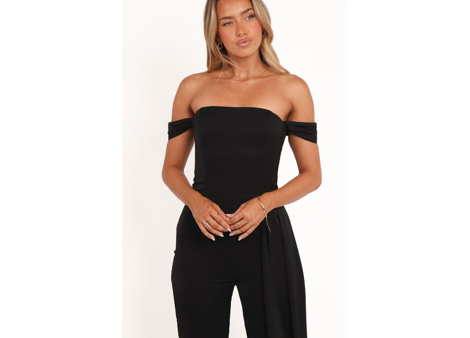 Women's Jenny Off Shoulder Jumpsuit - Black