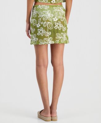 Juniors' Floral Cover-Up Mini Skirt, Macy's Exclusive