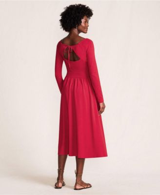 Women's Cotton Modal Off Shoulder Midi Dress