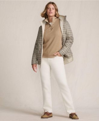 Plus Size Long Sleeve Waffle Quarter Zip Pullover