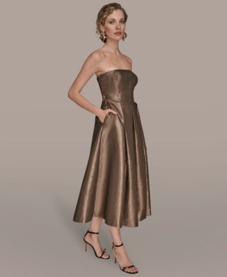 Women's Strapless Fit and Flare Cocktail Dress