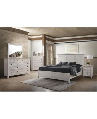 Nightstand, 3 Drawer in Rustic White