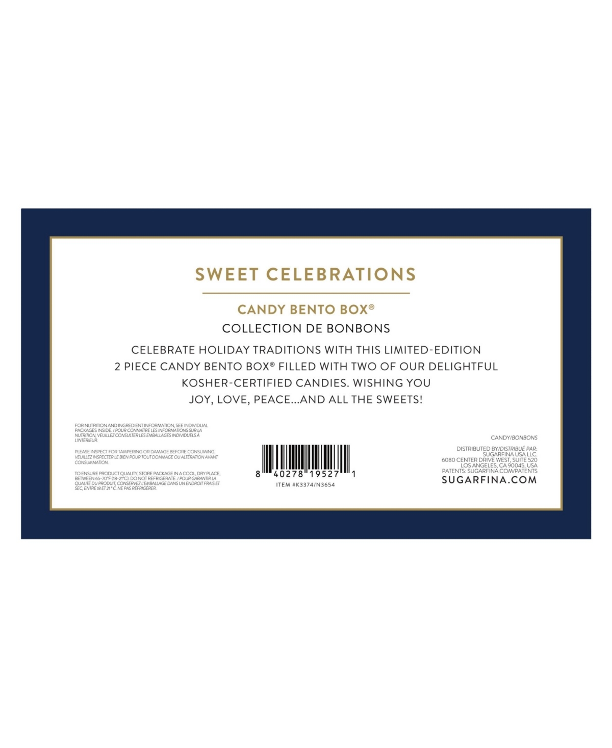 Sugarfina Hanukkah Bento Box, Set Of 2 In Blue