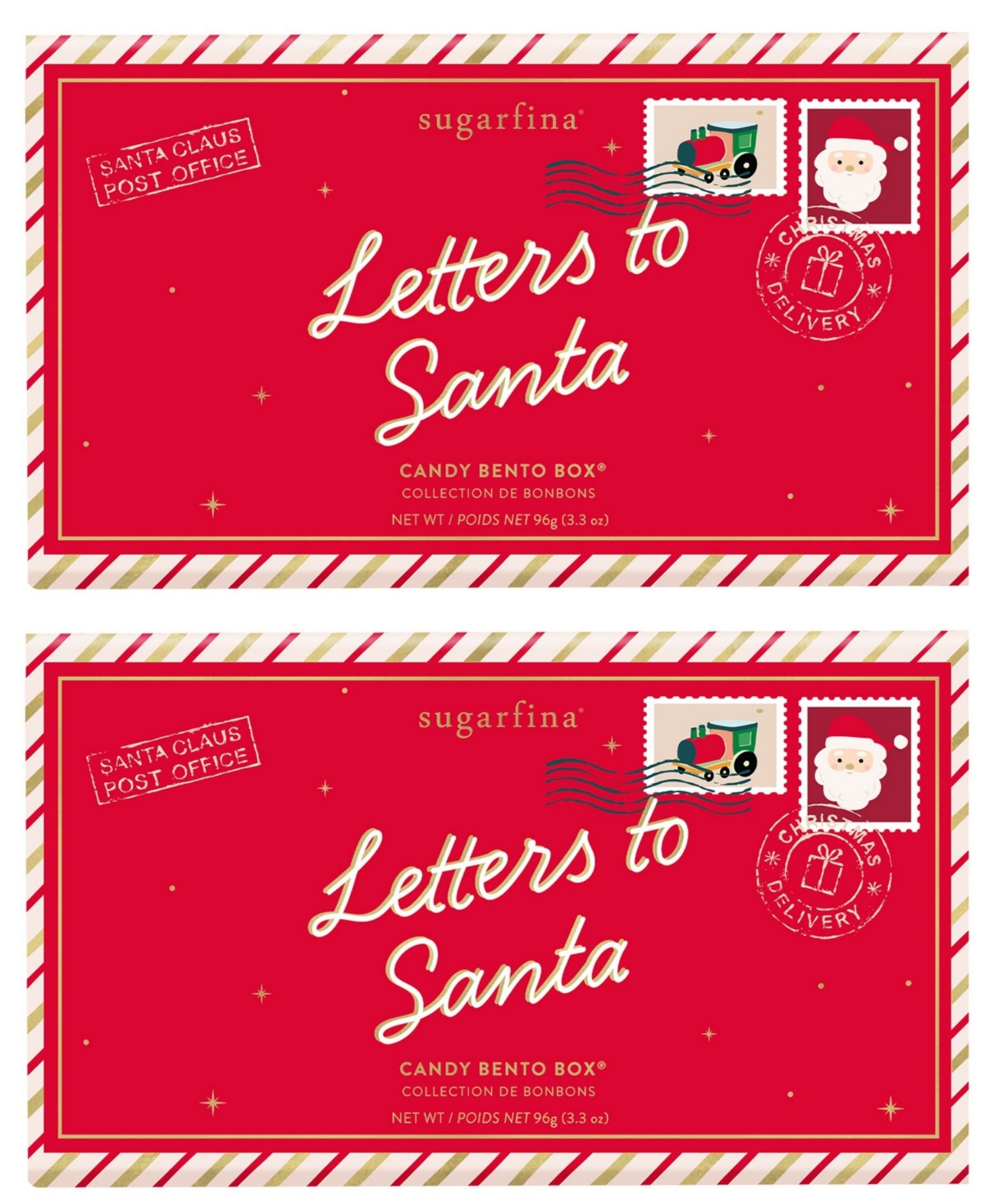Sugarfina Holiday Letters to Santa Bento Box Duo, 2 Piece
