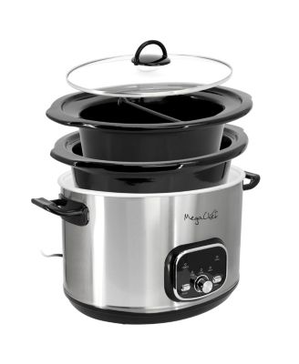 5.6Liter + 2.5 Liter Split Stainless Steel Electric Slow Cooker