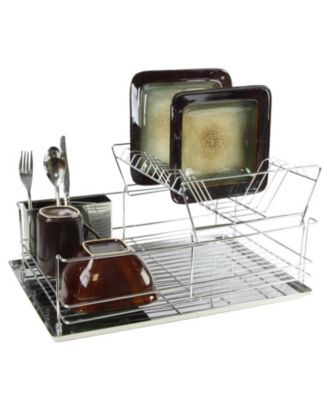 MegaChef 15.5 Inch Stainless Iron Shelf Dish Rack - Macy's