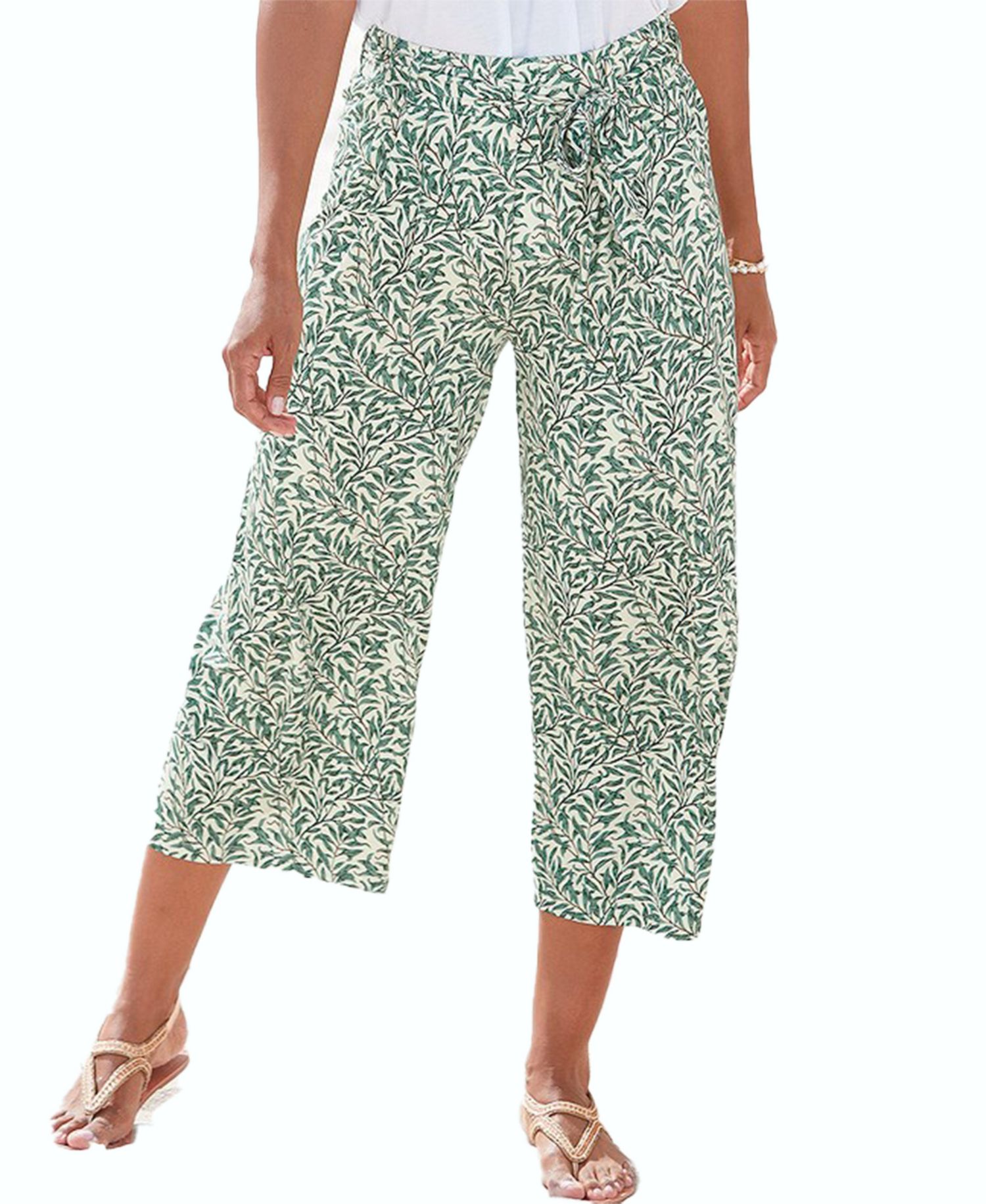 Women's Viscose Printed Culottes High-Waist Pants