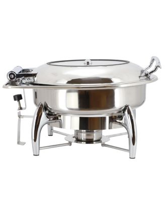 6.3 Quart Stainless Steel Round Professional Chafing Dish/Food Warmer/Buffet Server Serving Dish