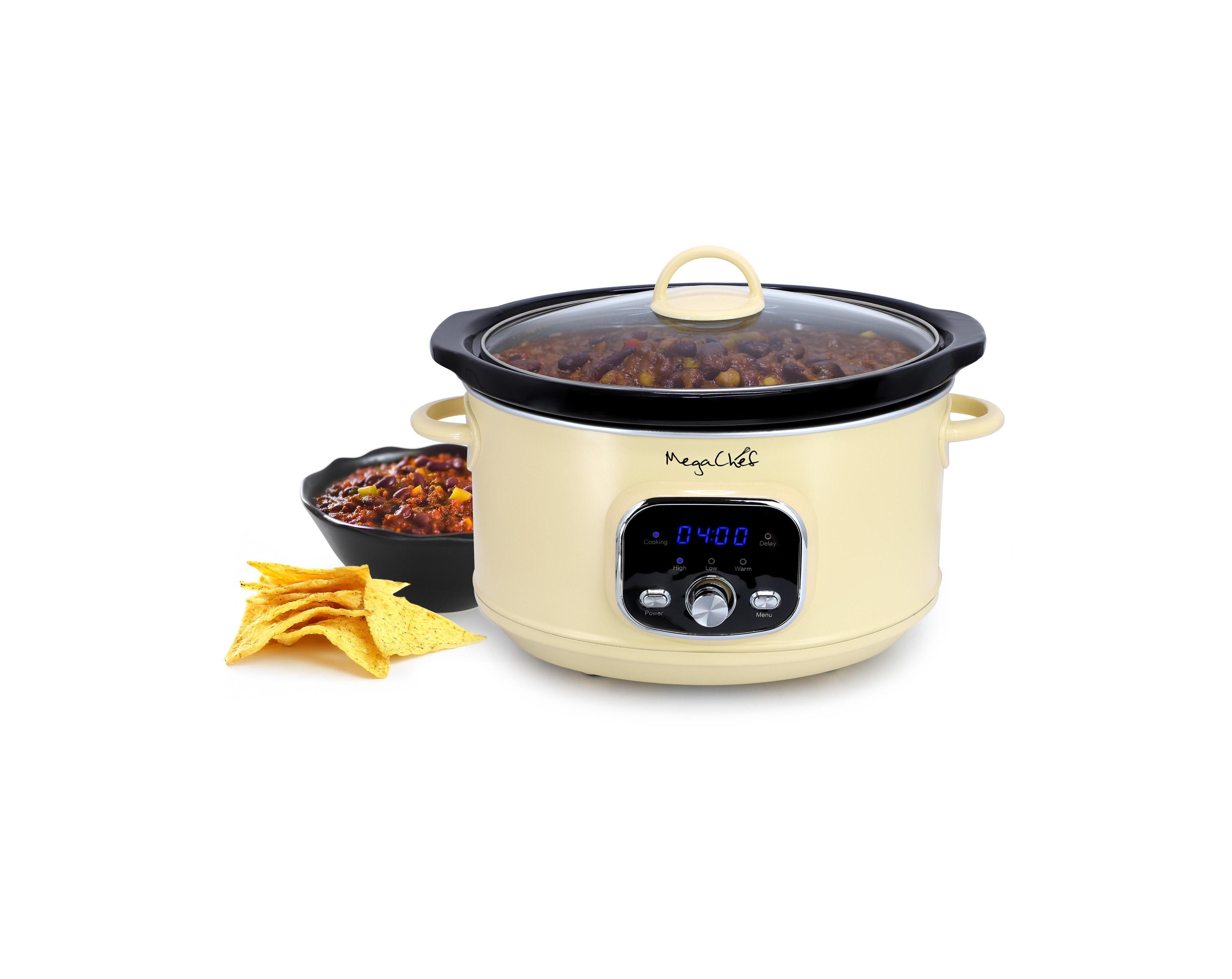 MegaChef 3.5 Liter Electric Slow Cooker in Ivory