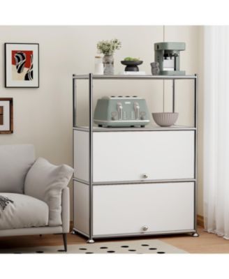 3-Tier Storage Cabinet Metal Shelving Unit – Multi-Functional Kitchen Organizer
