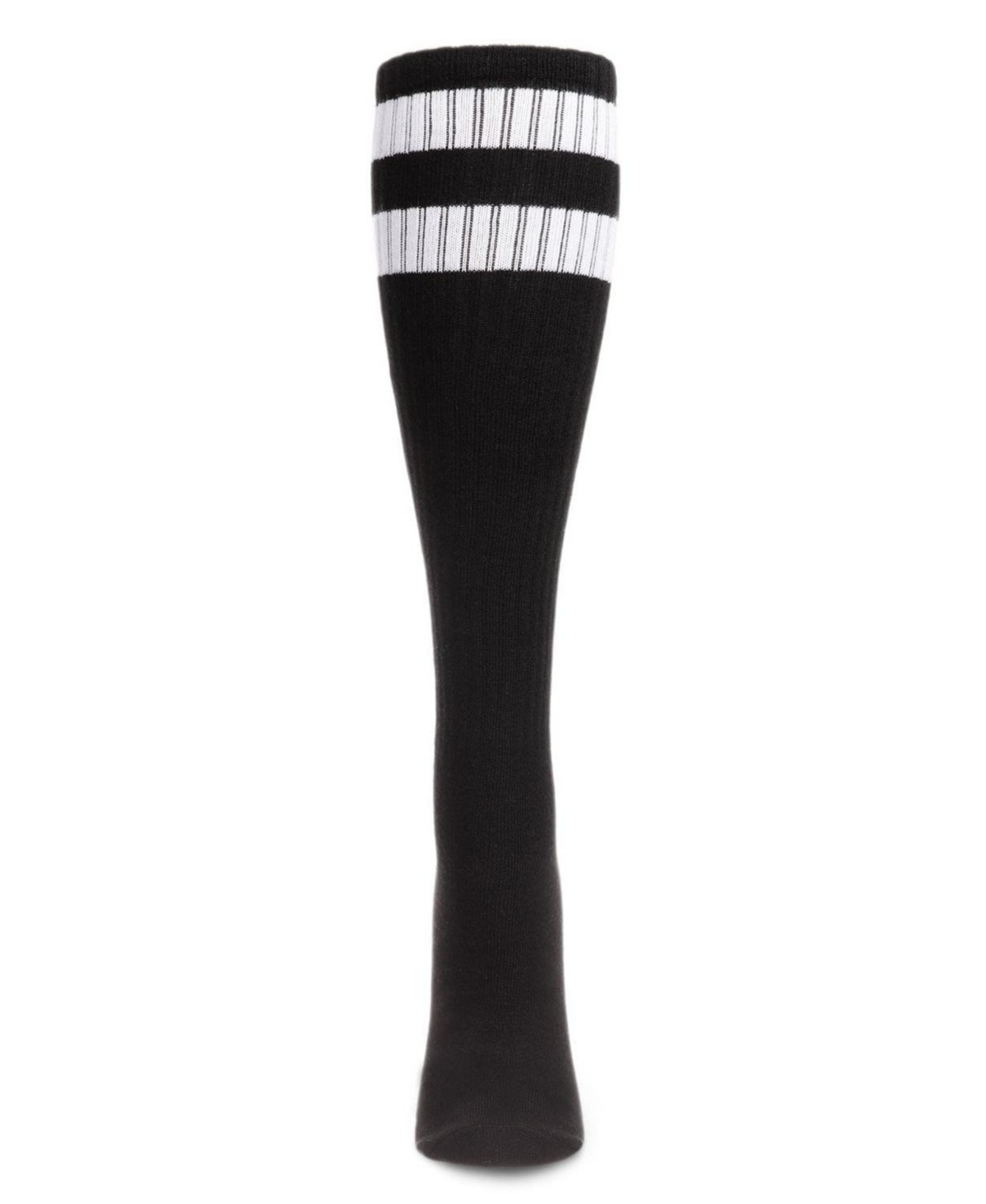 MeMoi Women's Ribbed Rugby Athletic Stripe Knee High Socks