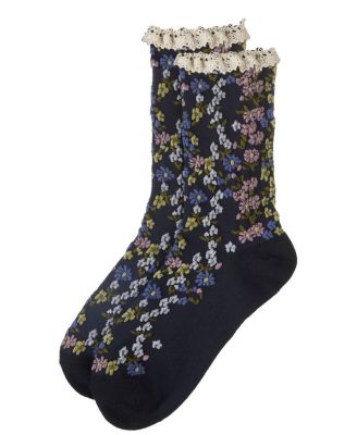 Women's Liberty Floral Lace Cuff Crew Socks
