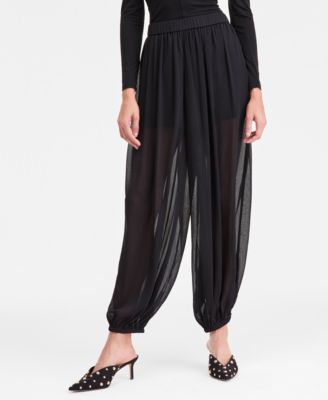 Women's Crinkle-Chiffon Balloon Joggers, Macy's Exclusive