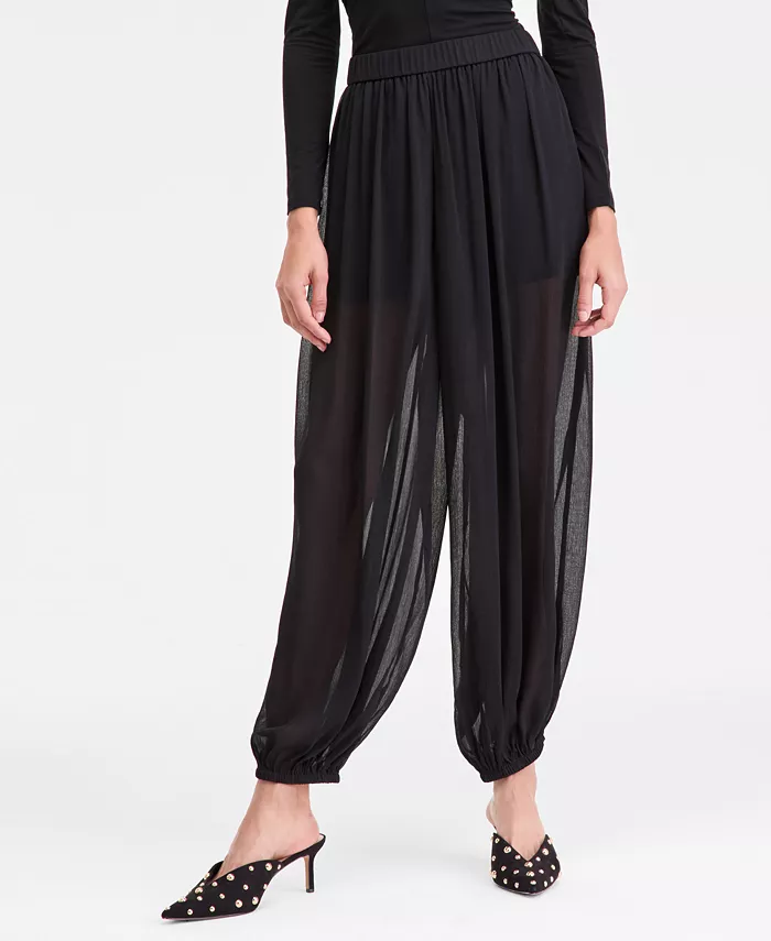 Women's Pull-On Crinkle-Chiffon Balloon Pants