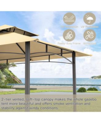 Grill Gazebo 8'x5'Outdoor Patio Backyard BBQ Grill Shelter