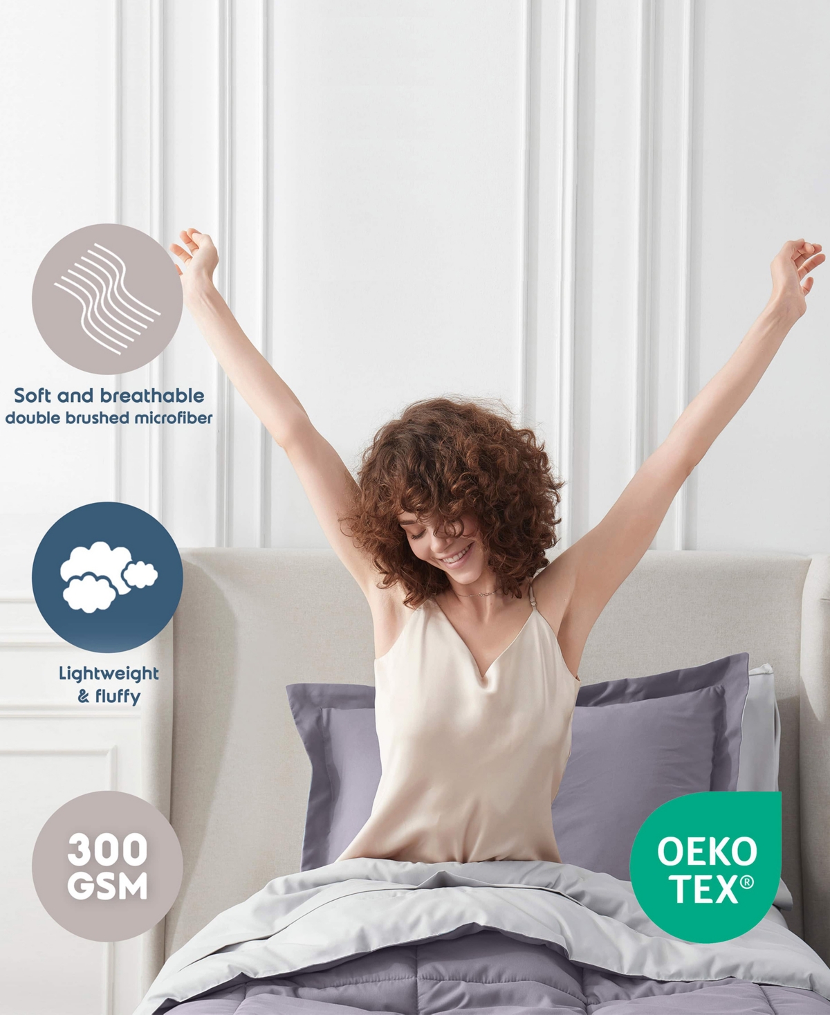 Nestl Luxury Soft Reversible 5-pc. Comforter Set, Twin In Purple