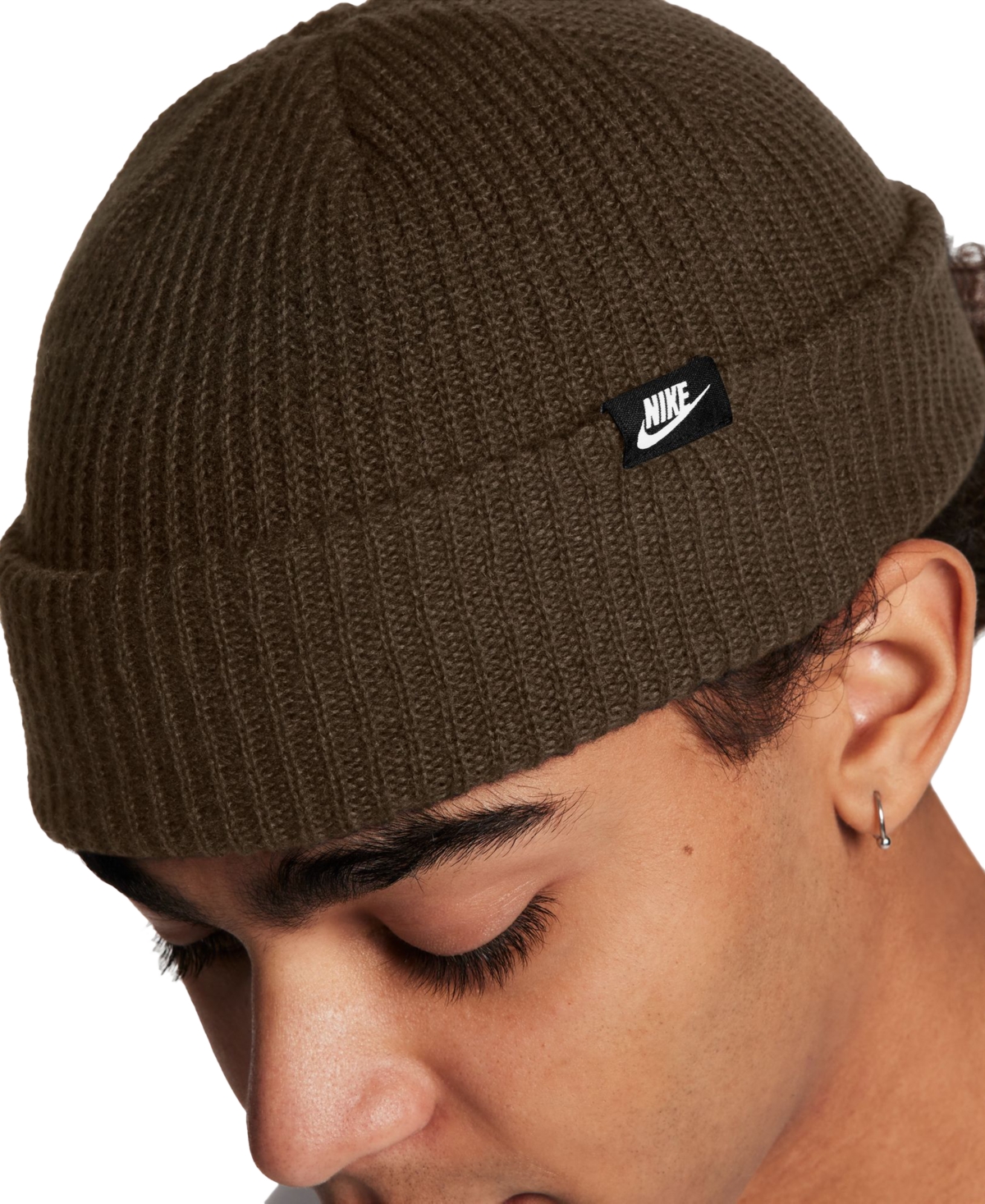 Nike Men's Gray Futura Terra Cuffed Knit Hat In Brown