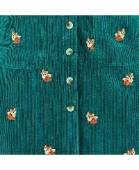 Women's Fox Embroidered Cord Shirt Dress