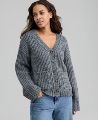 And Now This - Petite Chunky V-Neck Cardigan
