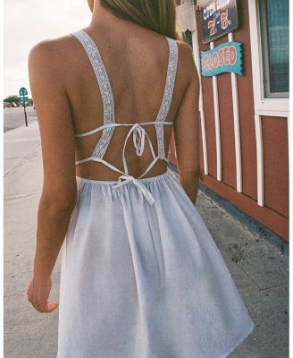 Women's Lace Mix Bow Mini Dress