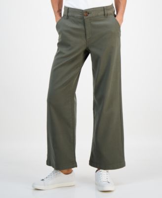 Petite Mid-Rise Dobby Twill Wide-Leg Pants, Exclusively at Macy's