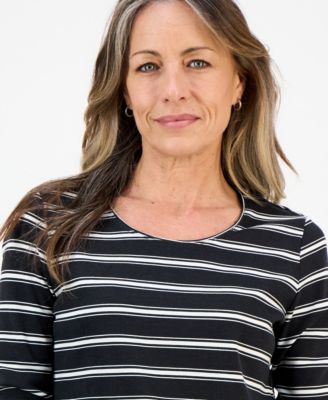 Petite Printed Long Sleeve Top