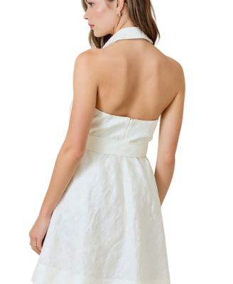 Women's Halter Belted Tailored Mini Dress